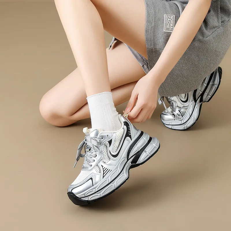 ZHR Super Star Era Cushioning Abrasion Resistant Coverage Lightweight Low Top Chunky Sneakers Women's-3