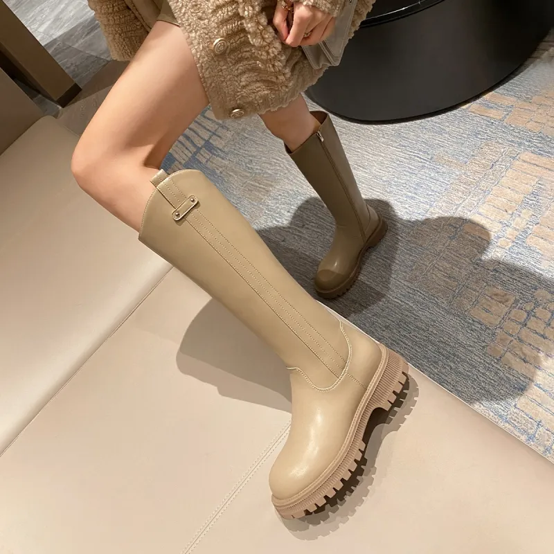 ZHR Knee-high Boots 4cm Women's-27