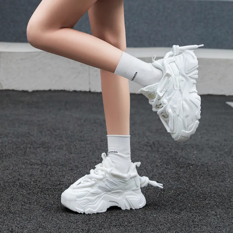 ZHR Abrasion Resistant Lightweight Height Increasing Low Top Chunky Sneakers Unisex-13
