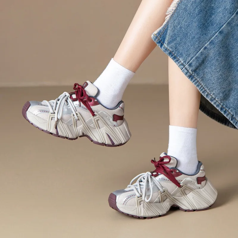 ZHR Durable Breathable Low-Top Chunky Sneakers Women's-3