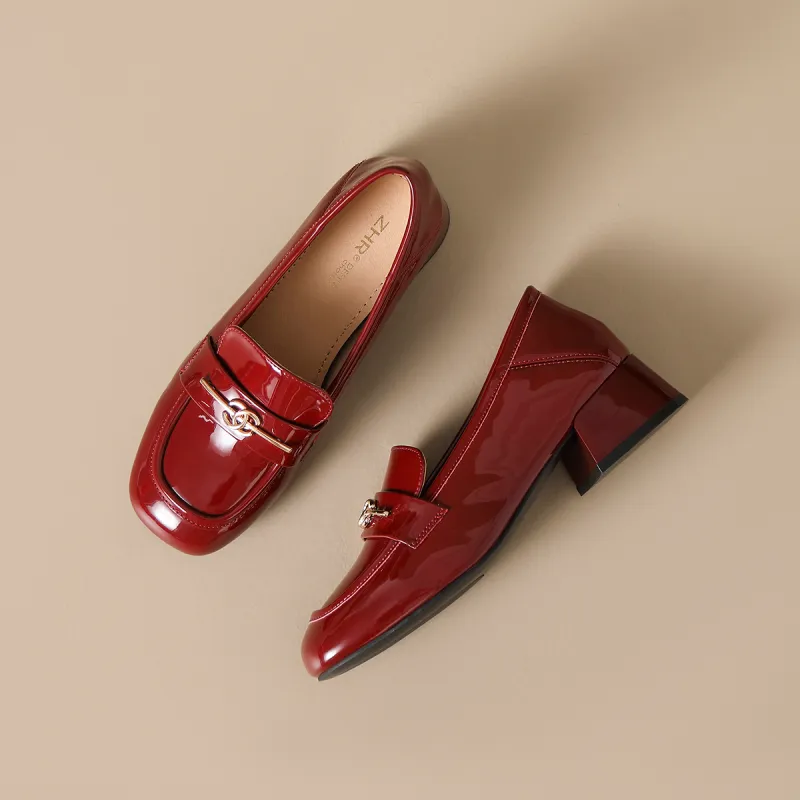 ZHR Loafers Women's Burgundy, Black-11