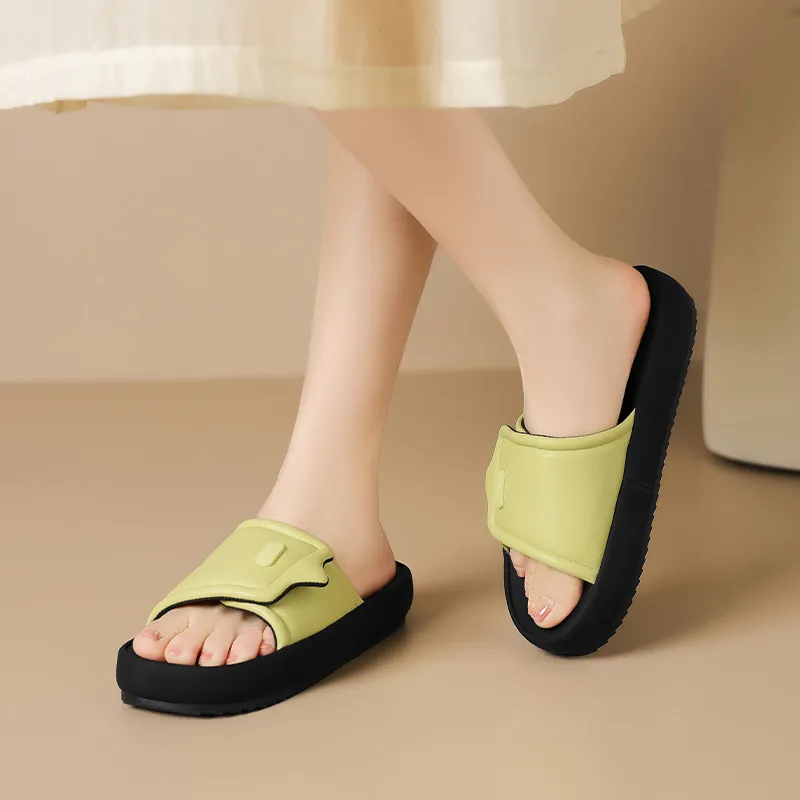 ZHR PU Polyurethane Quiet Slide Slippers Women's-10