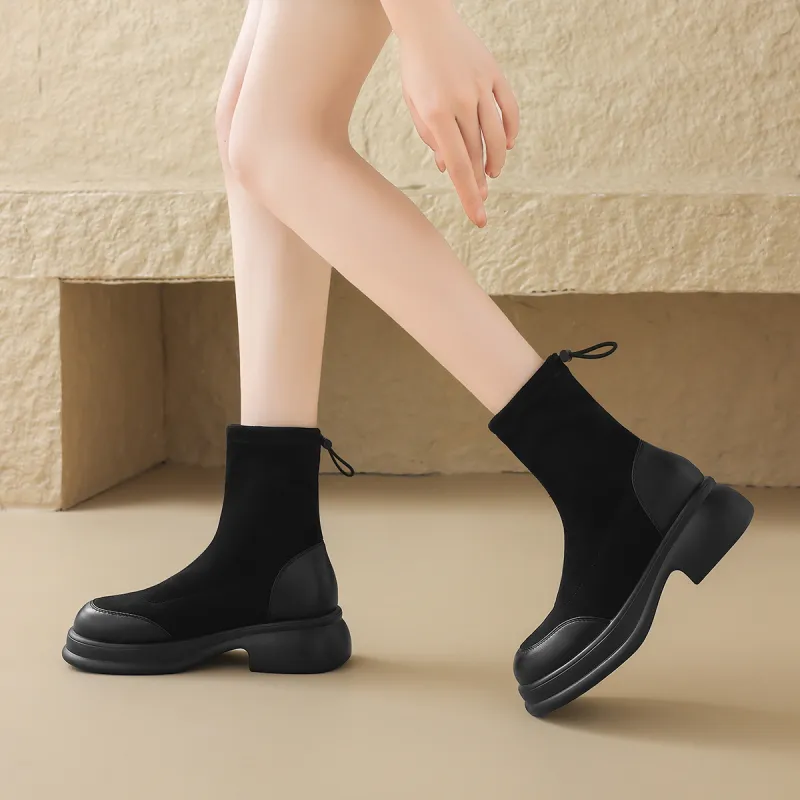 ZHR Ankle Boots 5cm Women's Black-5