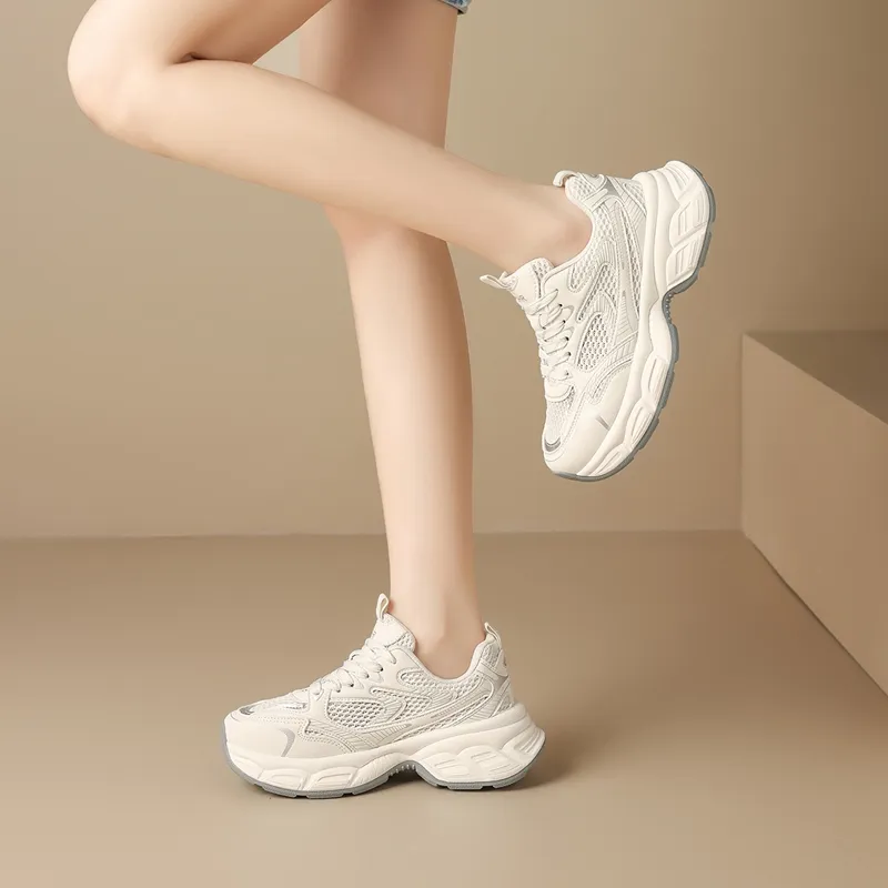 ZHR Moon Shadow Cushioning Abrasion Resistant Breathable Low Top Chunky Sneakers Women's-7