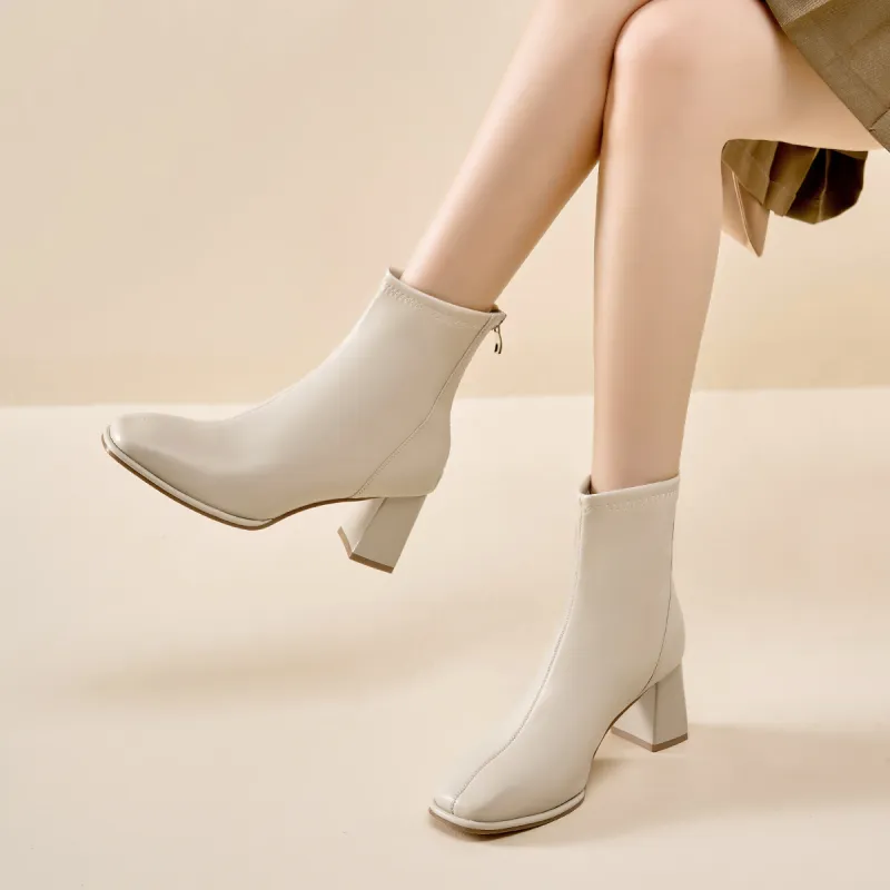 ZHR Ankle Boots Women's Black/Milk Tea/Beige-18