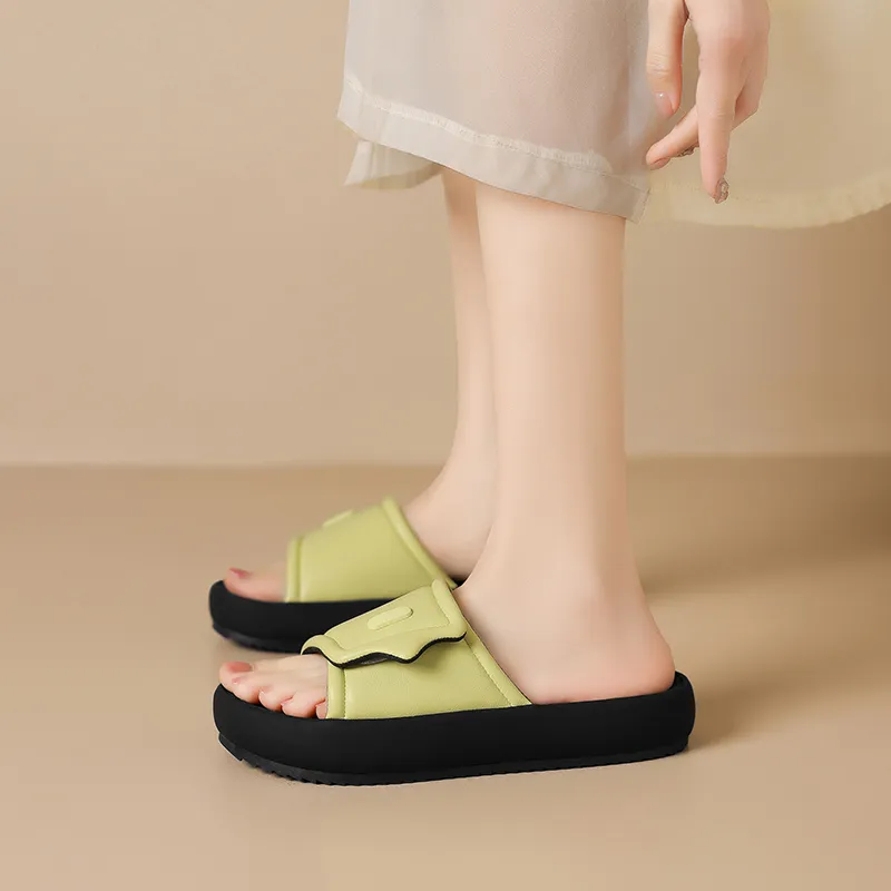 ZHR PU Polyurethane Quiet Slide Slippers Women's-9