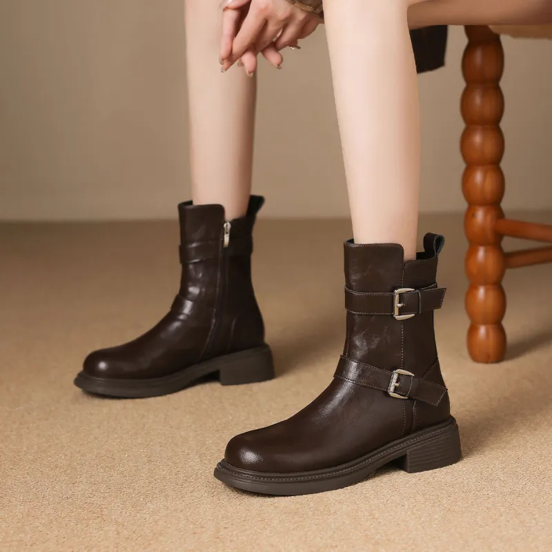 ZHR Ankle Boots Women's Black/Brown-8