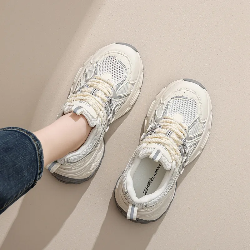 ZHR Whale Shoes Wear resistant And Lightweight Low Top Chunky Sneakers Women's-3