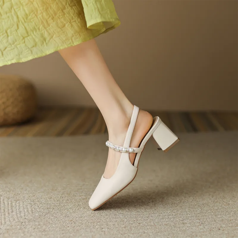 ZHR Chunky Heel High Heels 5.5cm Women's-4