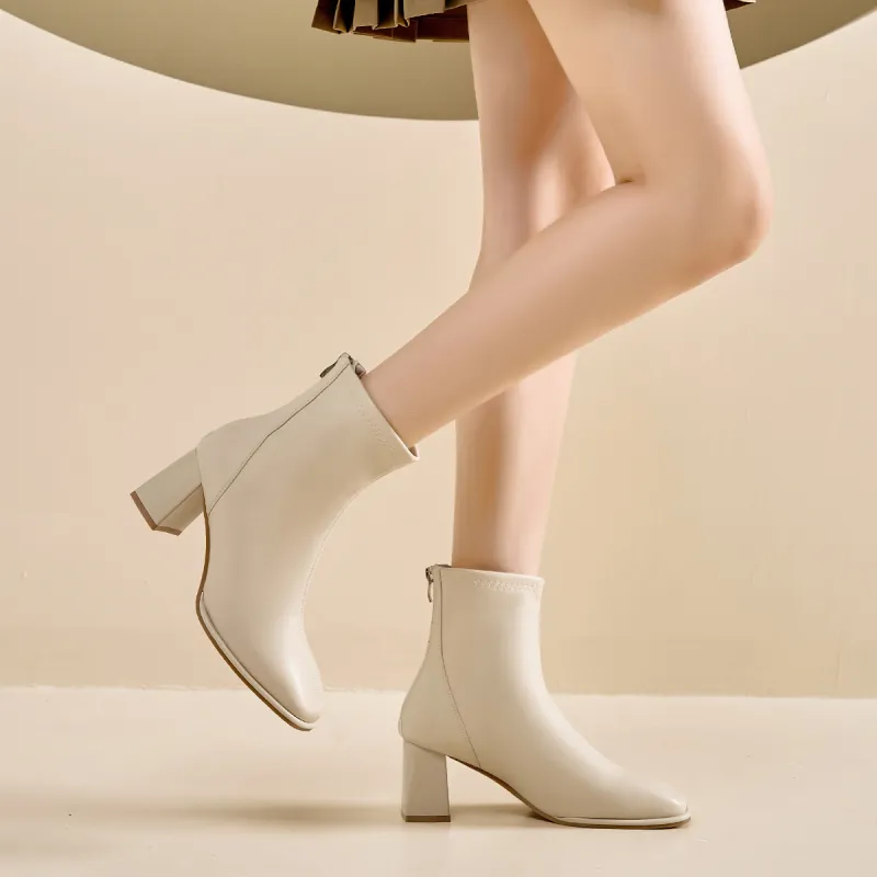 ZHR Ankle Boots Women's Black/Milk Tea/Beige-20