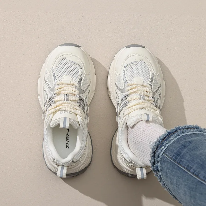 ZHR Whale Shoes Wear resistant And Lightweight Low Top Chunky Sneakers Women's-4