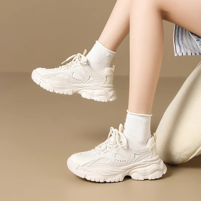 ZHR Height Increasing Shoes Wear-resistant And Lightweight Low-Top Chunky Sneakers Women's-3