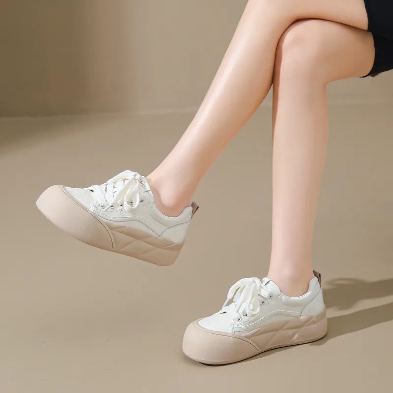 ZHR Cute Puffy Shoes Coverage Cushioning Lightweight Height Increasing Skateboard Shoes Women's-9