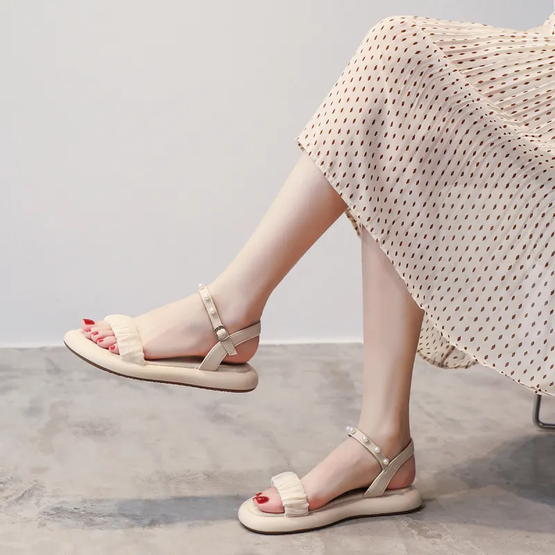 ZHR Strap Sandals 2.5cm Women's Beige-5
