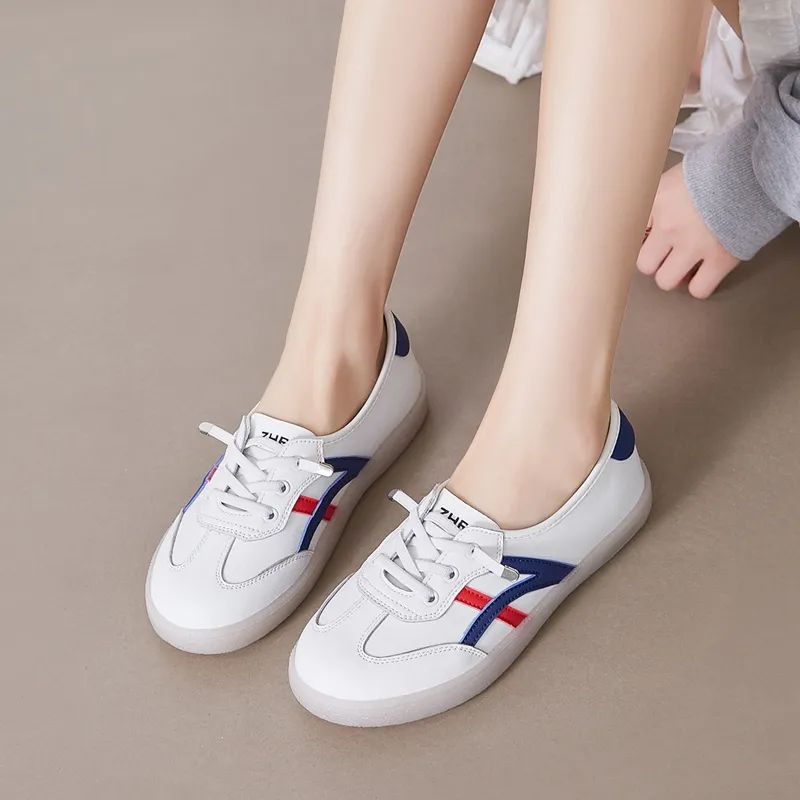 ZHR Small White Shoes Abrasion-Resistant Low-Top Skateboard Shoes Women's-3