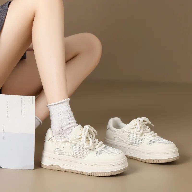 ZHR Platform White Sneakers Slip Resistant Low Top Skateboard Shoes Women's-2