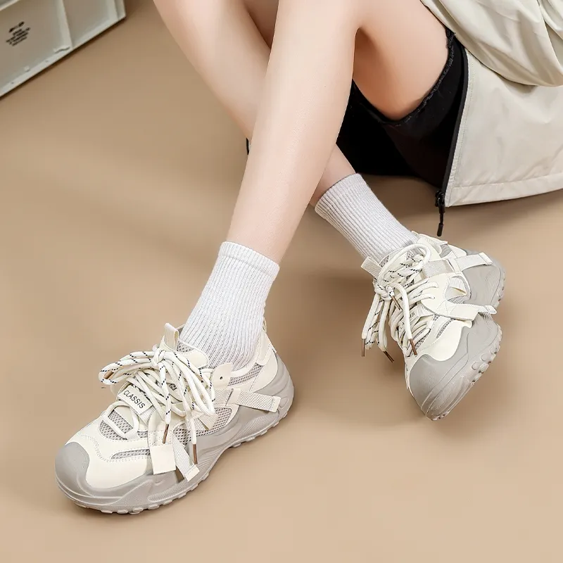 ZHR Ugly Cute Shoes Slip Resistant Low Top Chunky Sneakers Women's-3