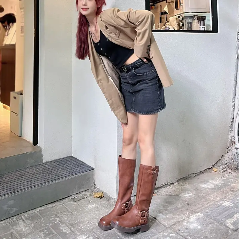 ZHR Knee-high Boots 4cm Women's-10