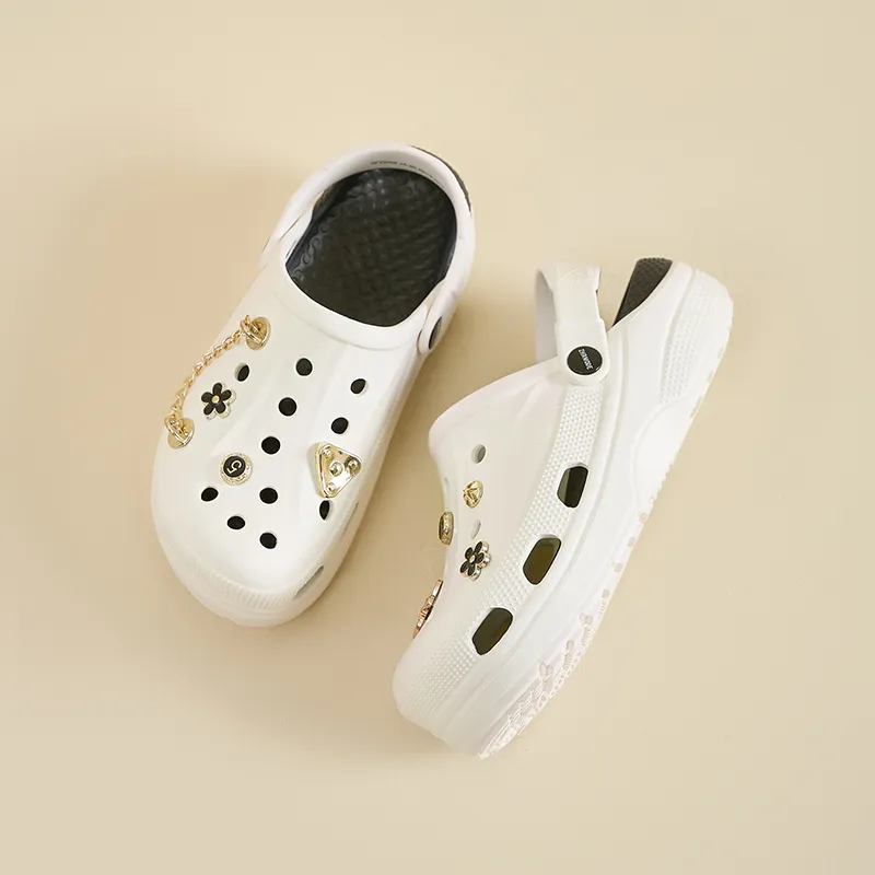 ZHR Cream Puff Shoes Clogs Women's White-4