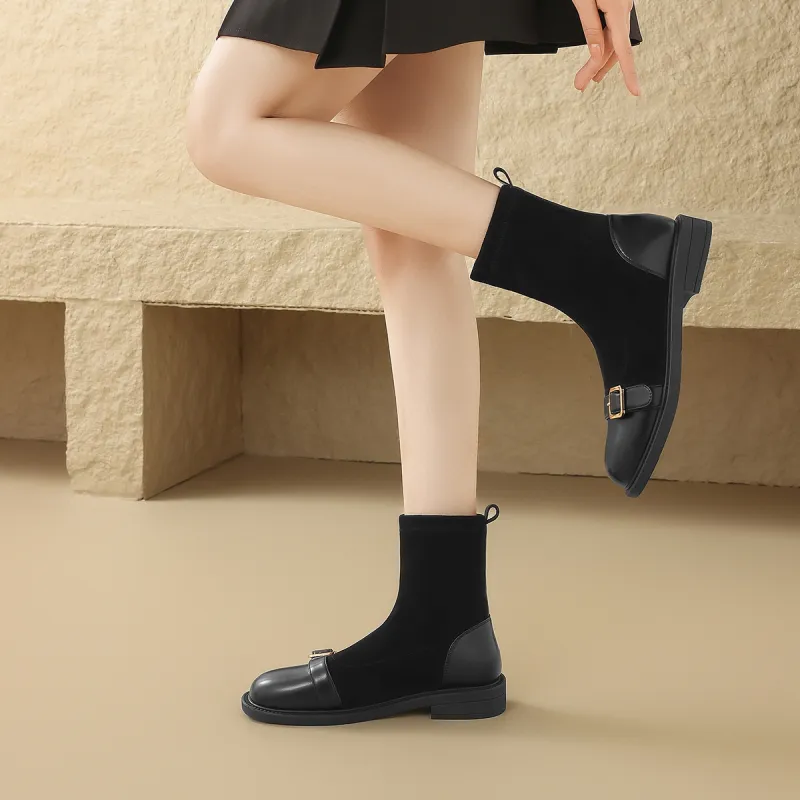 ZHR Ankle Boots Women's Black/Brown-5