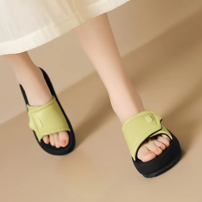 ZHR PU Polyurethane Quiet Slide Slippers Women's-8