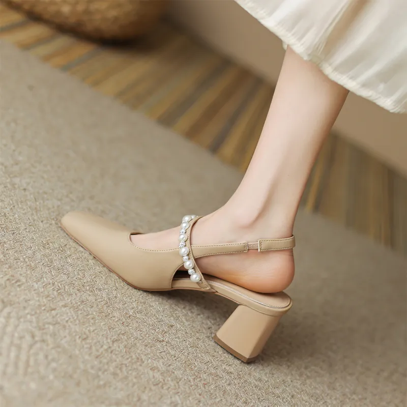 ZHR Chunky Heel High Heels 5.5cm Women's-10