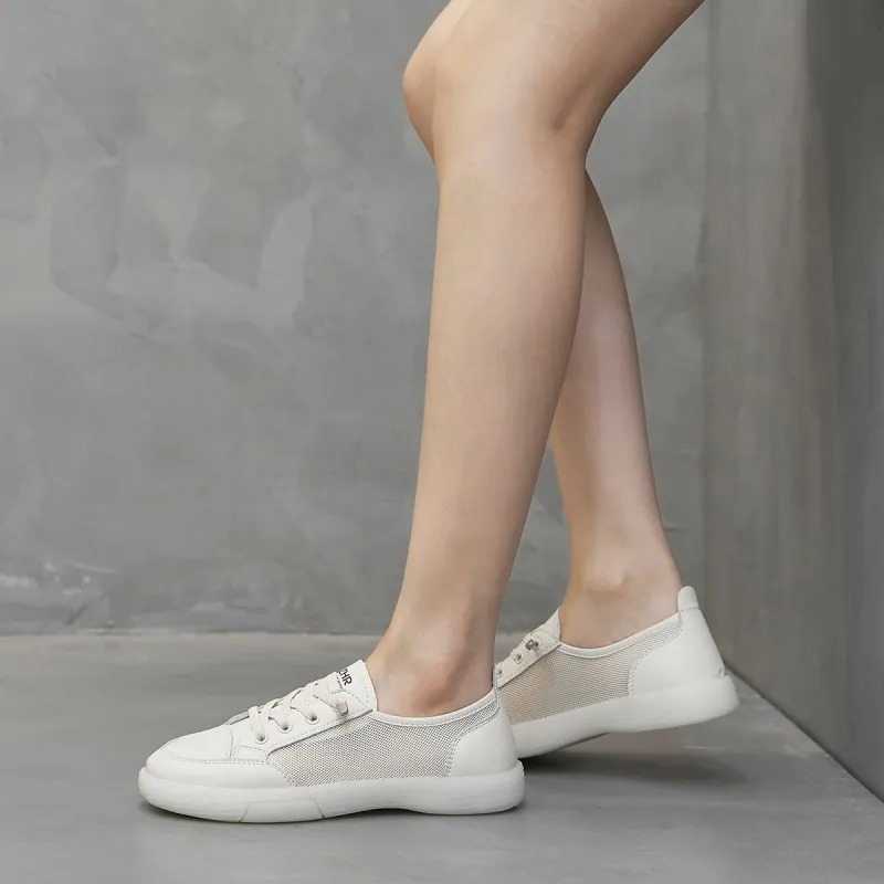 ZHR Flat White Shoes Wear-resistant And Lightweight Low-Top Skateboard Shoes Women's-2