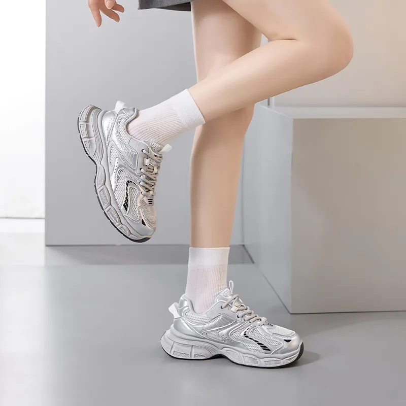 ZHR Low Top Chunky Sneakers Women's Silver-2