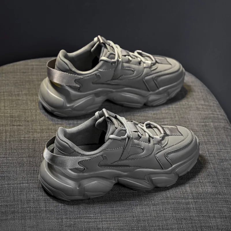 ZHR Black Warrior Cushioning Coverage Abrasion Resistant Breathable Low Top Chunky Sneakers Unisex Dark Gray-4