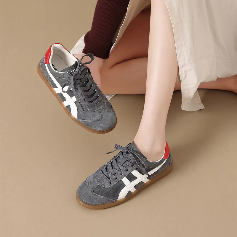 ZHR German Army Trainers Wear-Resistant Coverage Low-Top Casual Shoes Women's-9