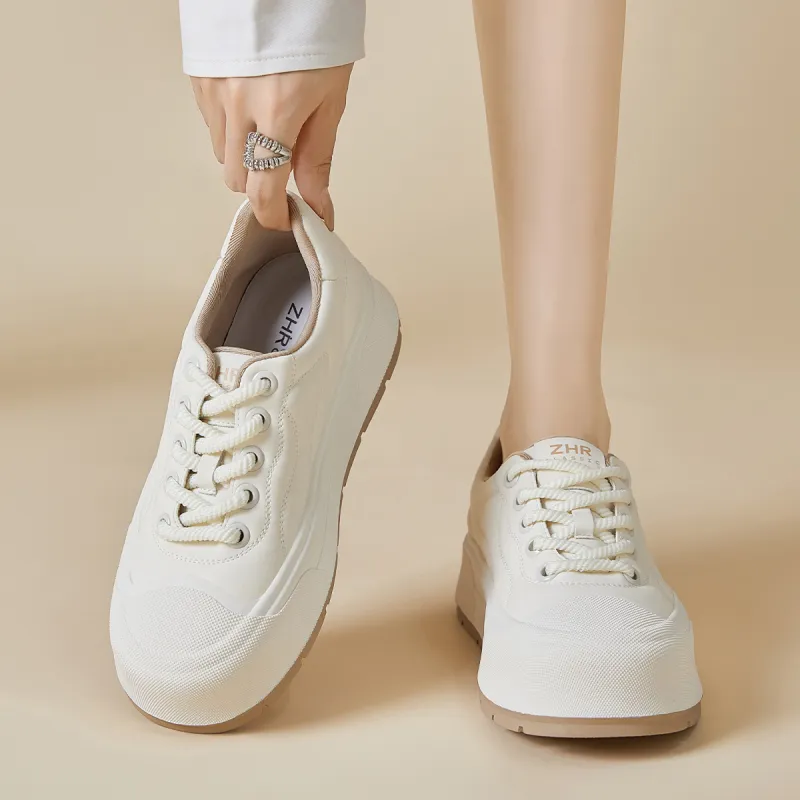 ZHR Cute Puffy Shoes Coverage Cushioning Lightweight Height Increasing Skateboard Shoes Women's-14