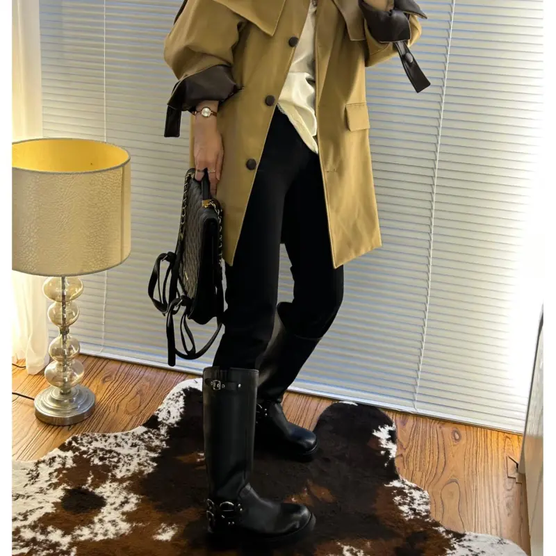 ZHR Knee-high Boots 4cm Women's-26