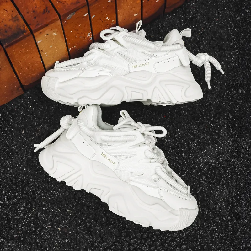 ZHR Abrasion Resistant Lightweight Height Increasing Low Top Chunky Sneakers Unisex-11