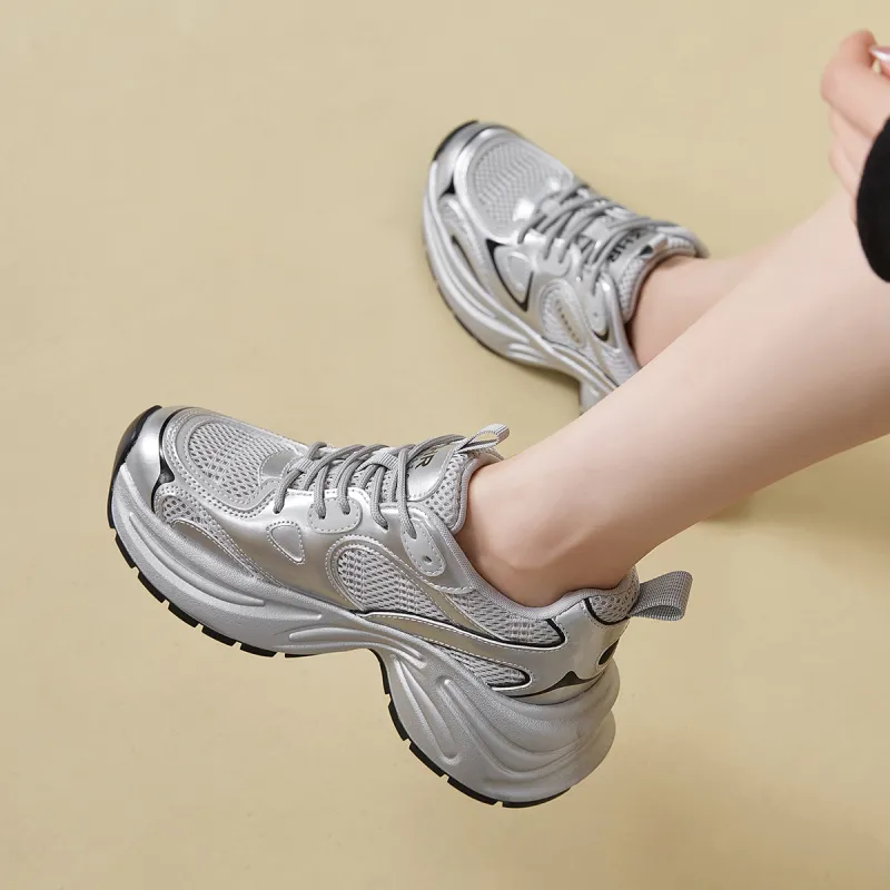 ZHR Moonlit Shadow Abrasion Resistant Breathable Low Top Chunky Sneakers Women's-3