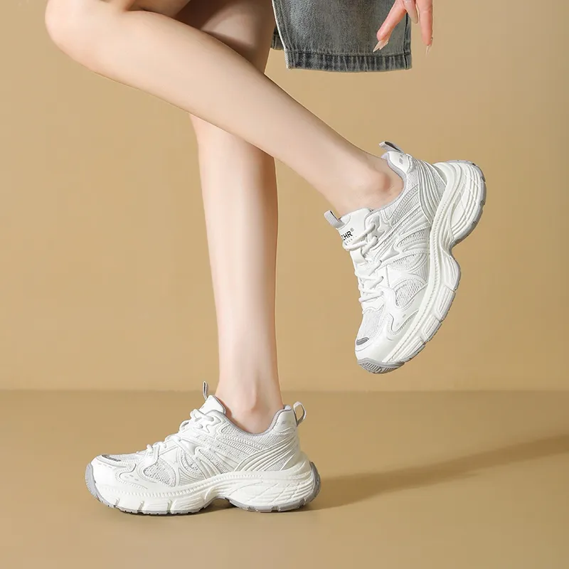 ZHR Chaser Of The Light Cushioning Abrasion Resistant Lightweight Height Increasing Mat Low Top Chunky Sneakers Women's-9