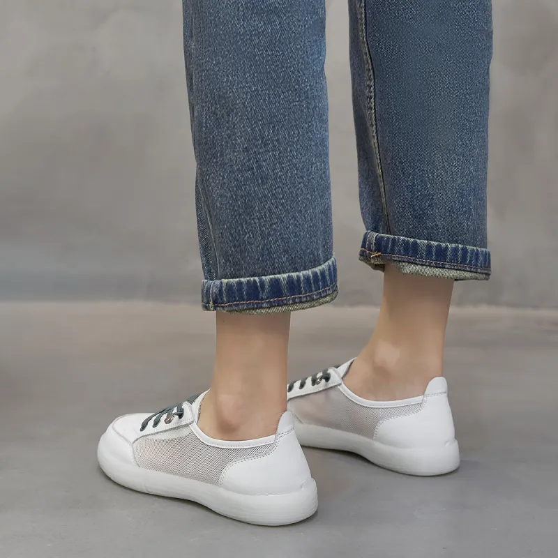 ZHR Flat White Shoes Wear-resistant And Lightweight Low-Top Skateboard Shoes Women's-5