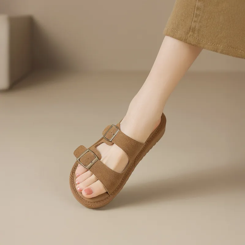 ZHR Slide Slippers Women's Khaki, Chestnut-11
