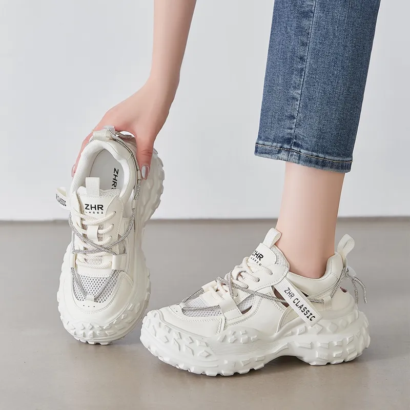 ZHR Lightweight Height Increasing Low-Top Chunky Sneakers Women's-14