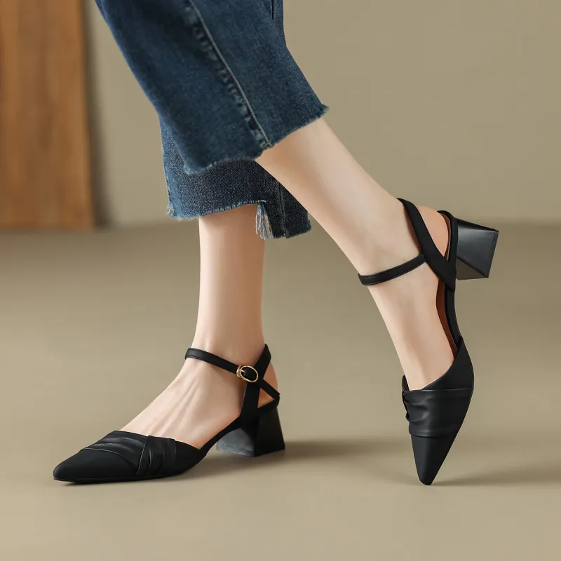 ZHR Block Heel High Heels 4.5cm Women's-11