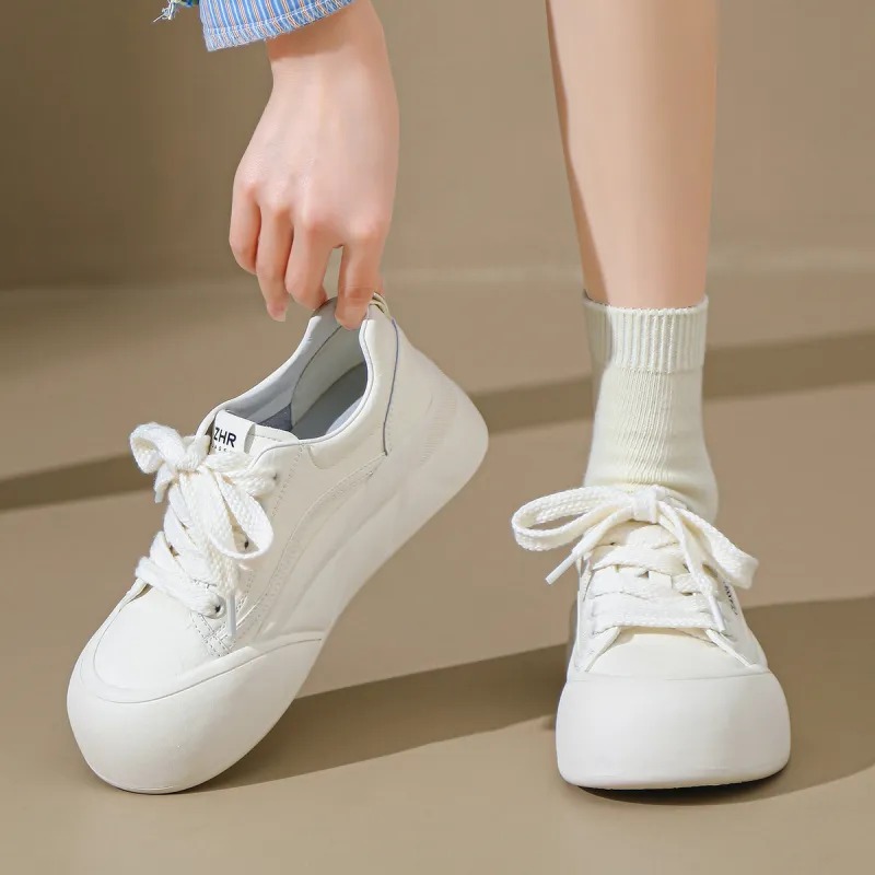ZHR Cute Puffy Shoes Coverage Cushioning Lightweight Height Increasing Skateboard Shoes Women's-2