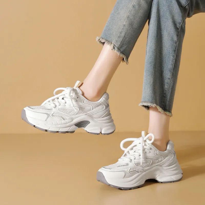 ZHR Seeking Cushioning And Breathable Low Top Chunky Sneakers Women's-8