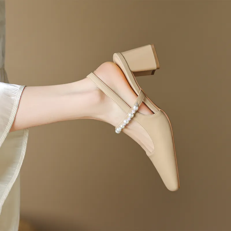 ZHR Chunky Heel High Heels 5.5cm Women's-7