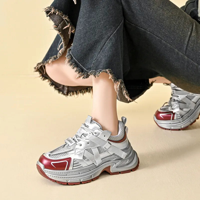 ZHR Sparkling Galaxy Cushioning Breathable Low-Top Chunky Sneakers Women's-10