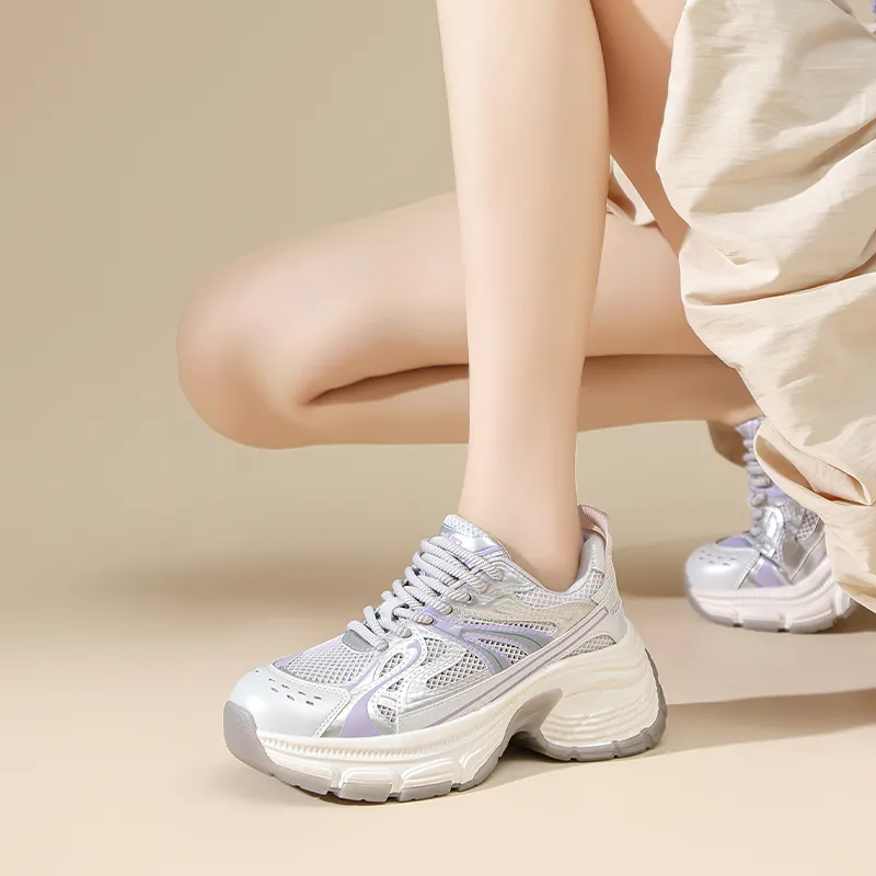ZHR Xiaoice Bear Moisture Wicking, Abrasion Resistant, Breathable Low Top Chunky Sneakers Women's-2