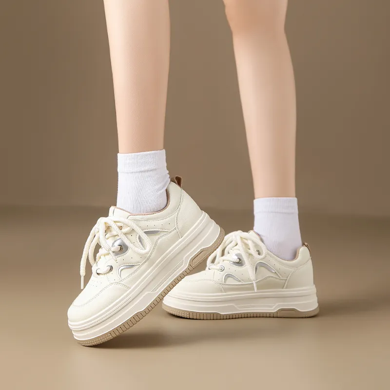 ZHR Cream Puff Shoes Coverage Wear Resistant Low Top Skateboard Shoes Women's-5