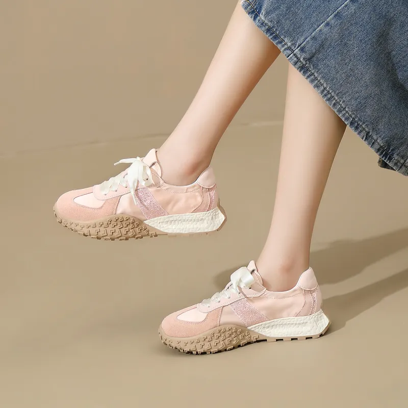 ZHR Rich Woman Happiness Shoes Breathable Height Increase Low Top Casual Shoes Women's-5