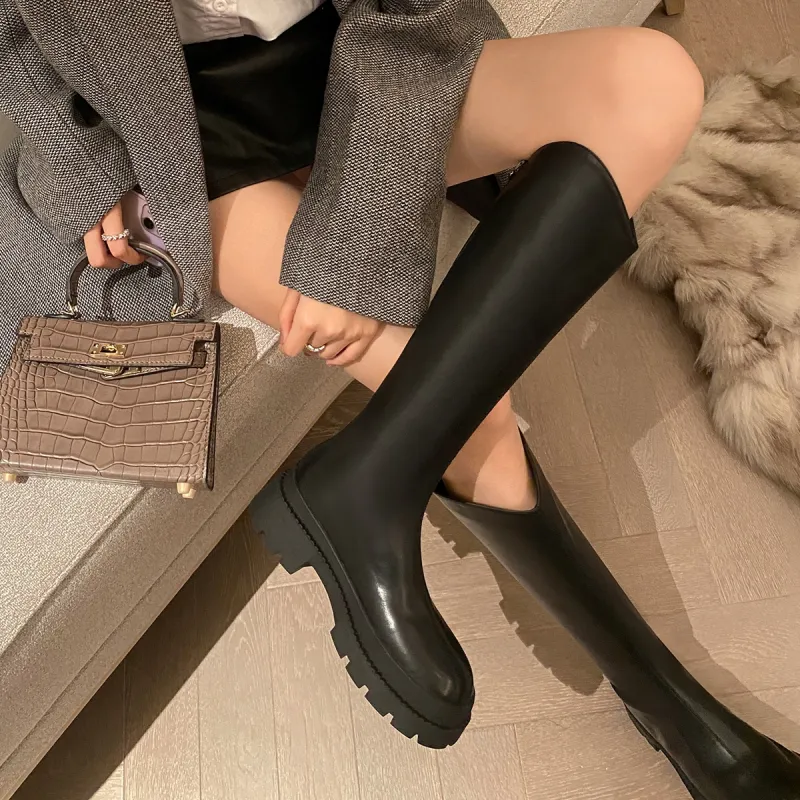 ZHR Knee-High Knight Boots 4cm Women's-22
