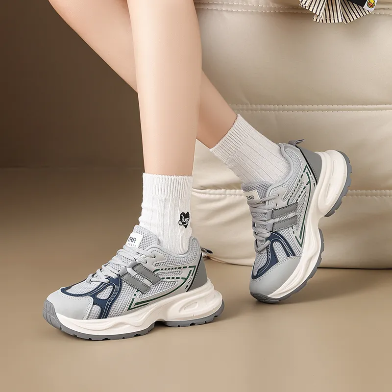 ZHR Seek 2.0 Wear resistant And Lightweight Low Top Chunky Sneakers Women's Beige Blue-3
