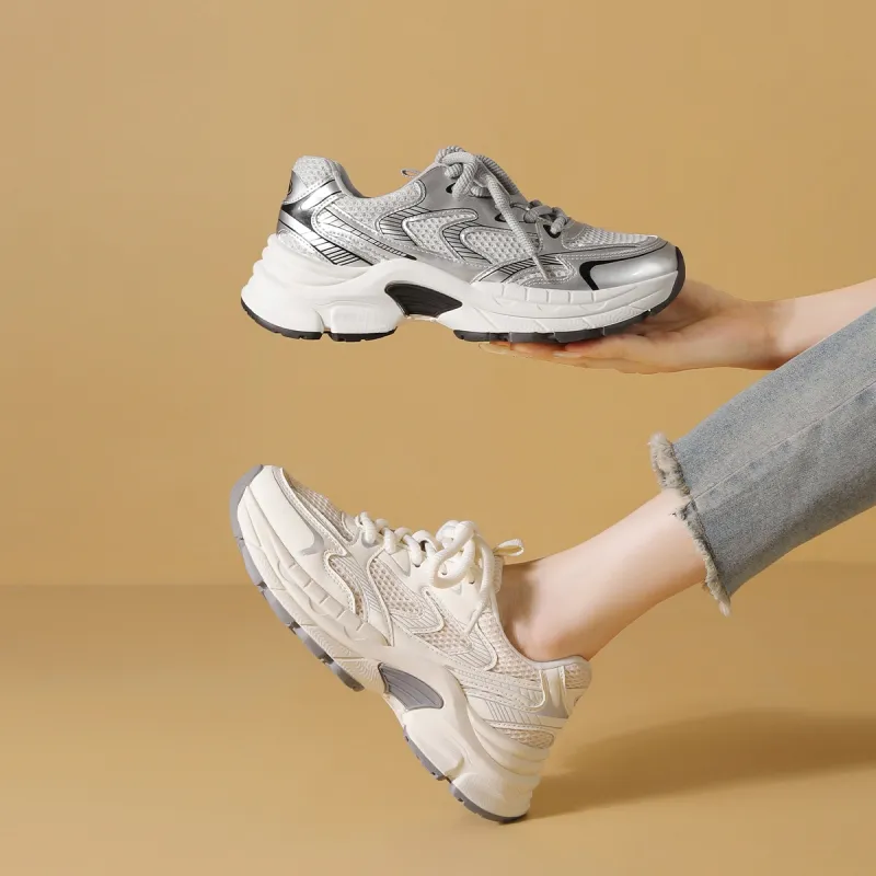 ZHR Seeking Cushioning And Breathable Low Top Chunky Sneakers Women's-9
