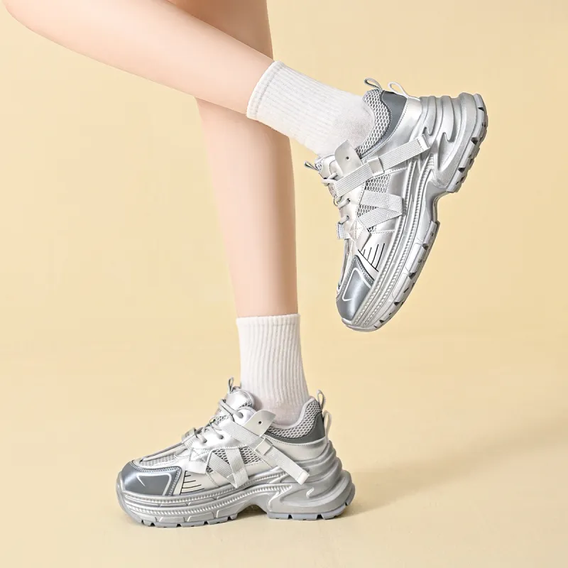 ZHR Sparkling Galaxy Cushioning Breathable Low-Top Chunky Sneakers Women's-4